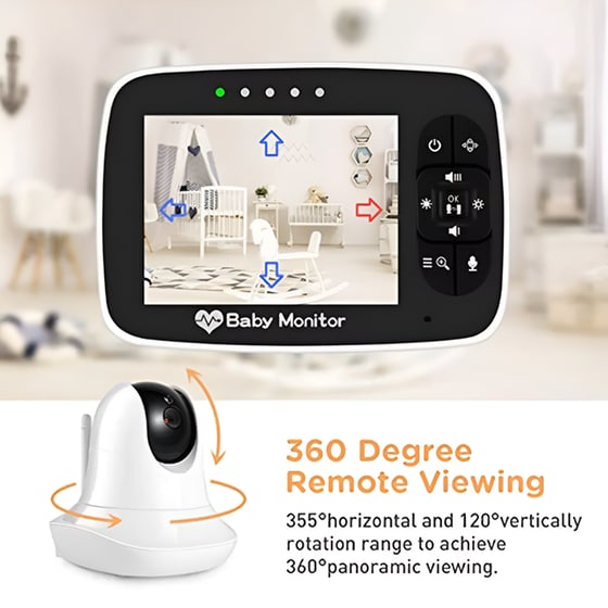 Baby Monitor Sm935 Κάμερας & Ήχου 3.5" - Λευκό image 4