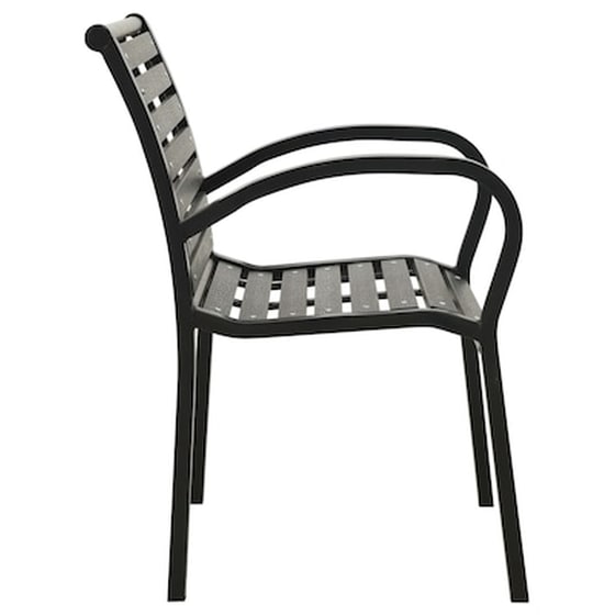 Καρέκλες Κήπου Vidaxl από Ατσάλι 2 Τεμ. 56x60x80cm - Μαύρες image 4