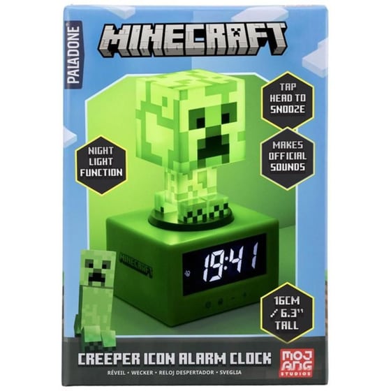 Διακοσμητικό Φωτιστικό Ρολόι Ξυπνητήρι Paladone Minercraft Creeper image 1