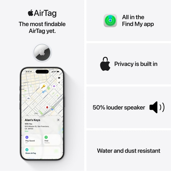 Apple AirTag (2nd generation) - White - 4 Pack image 4