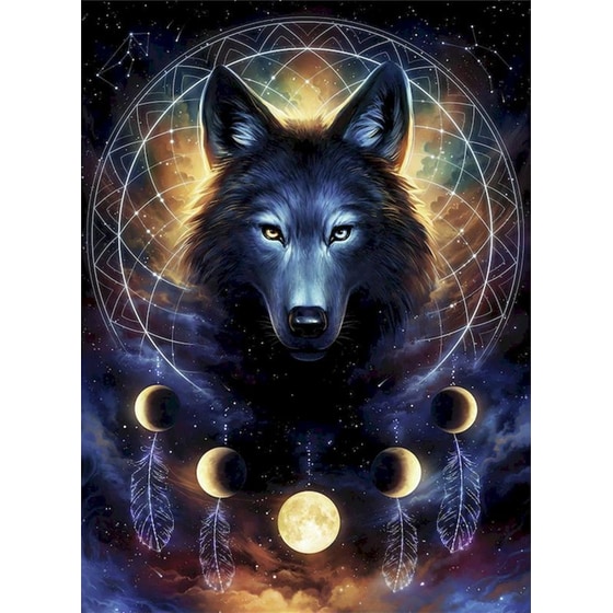 Παζλ Φωσφοριζέ Ravensburger Star Line Λύκος (500 Κομμάτια) image 1