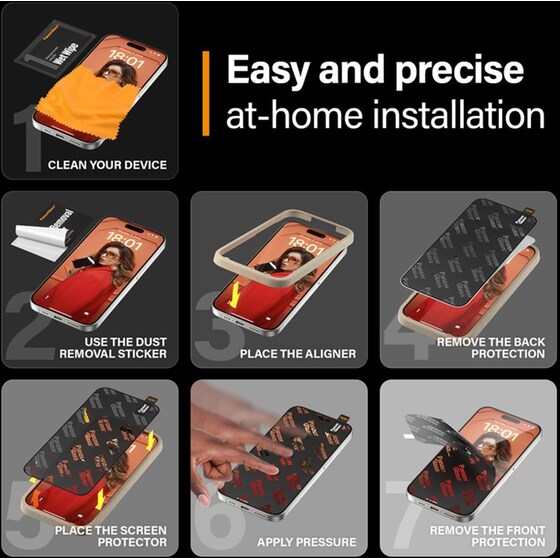 Προστατευτικό οθόνης Apple iPhone 15 Pro - PanzerGlass Privacy Screen Protector Ultra-Wide Fit with EasyAligner image 12