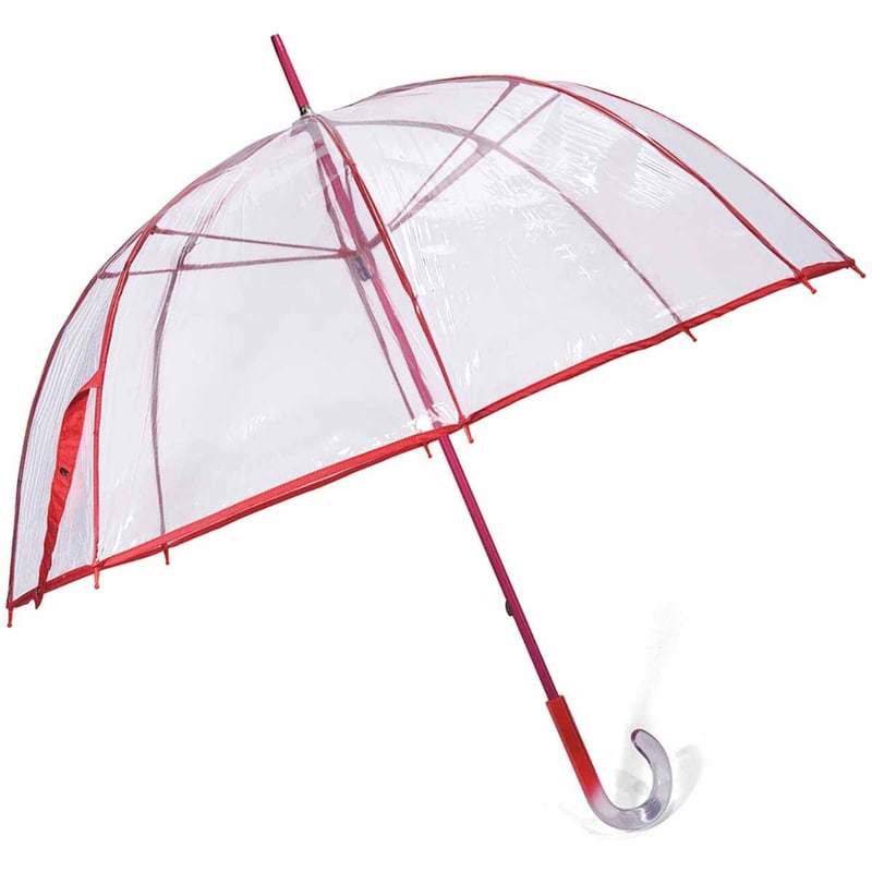 Ομπρέλα Βροχής Benzi Μπαστούνι Αυτόματη Φ64 Πλαστικό Κόκκινο