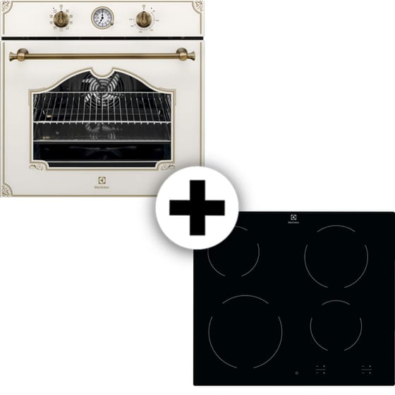 ELECTROLUX OPEB2520V & EHF6240IOK 72 Lt Μπεζ Εντοιχιζόμενος Σετ Φούρνος και Εστία image 0