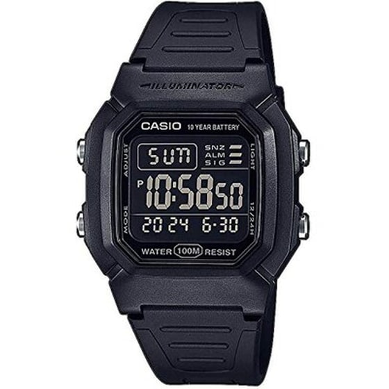 Casio Men's Digital Quartz Watch With Plastic Strap W-800h-1bves image 0