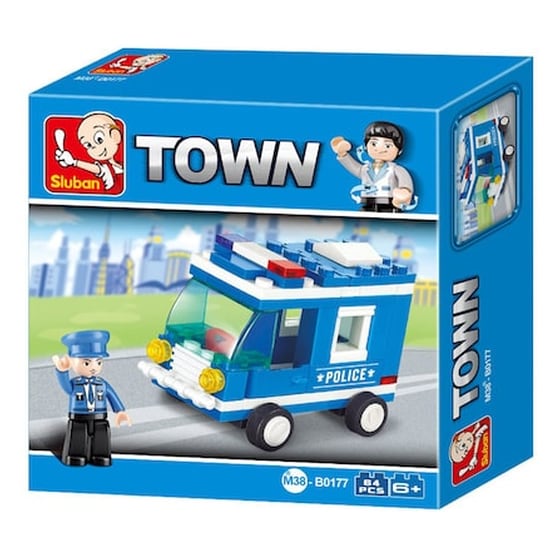 Sluban Τουβλάκια Town, Police Van M38-b0177, 64τμχ image 1