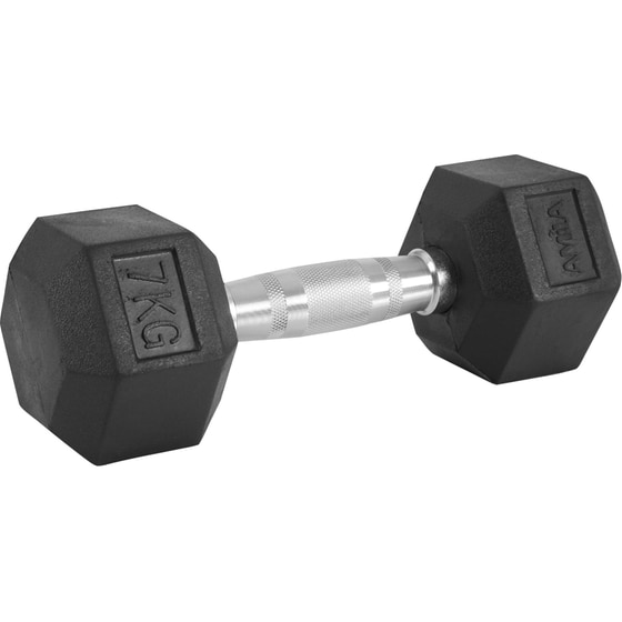 Βαράκι Εξάγωνο 7kg Amila Rubber Cover Class A 84766 από Ατσάλι με Επένδυση Λάστιχου - Μαύρο image 1