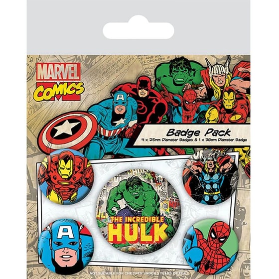 Κονκάρδες Marvel Comics (Hulk) Pyramid BP80448 - 5 τμχ image 0