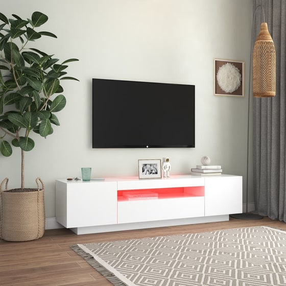 Έπιπλο Τηλεόρασης VidaXL από Μοριοσανίδα 160x35x40cm - Λευκό image 2