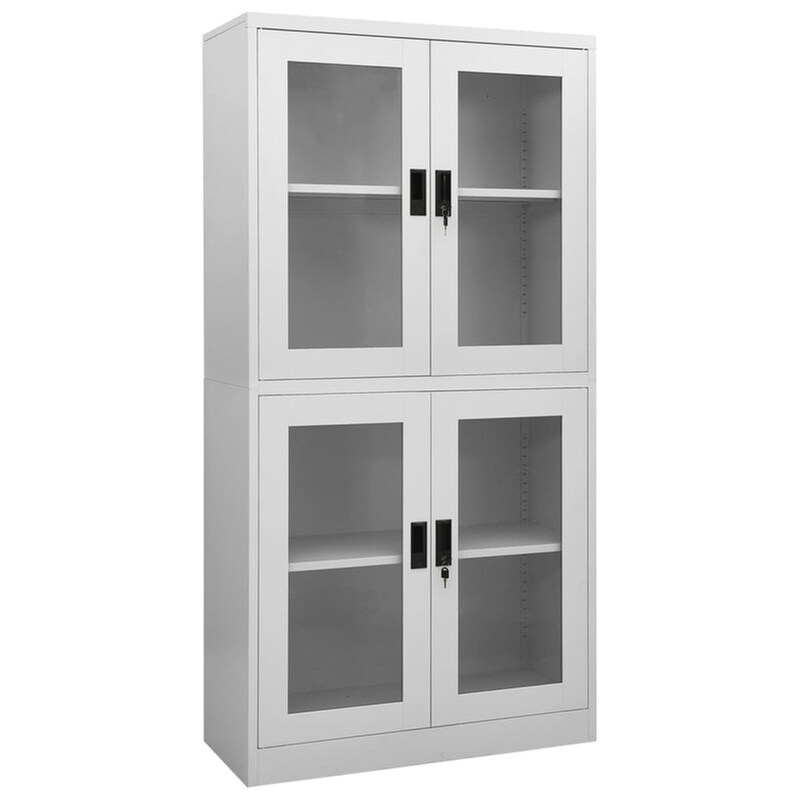 Ντουλάπα Γραφείου VidaXL από Ατσάλι 90x40x180 cm - Ανοιχτό Γκρι
