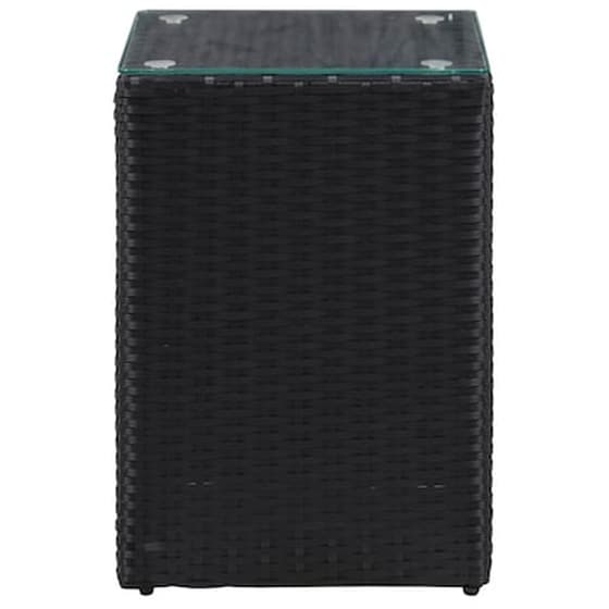 Σετ Τραπεζάκια Σαλονιού VidaXL από Συνθετικό Ρατάν με Γυάλινη Επιφάνεια 3 Τμχ - Μαύρα image 5