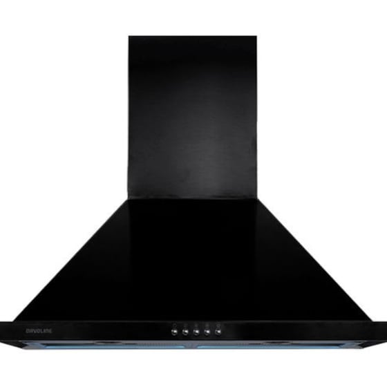 DAVOLINE KOS HPC BLACK 90 cm Μαύρο Καμινάδα - Τζάκι Απορροφητήρας image 0