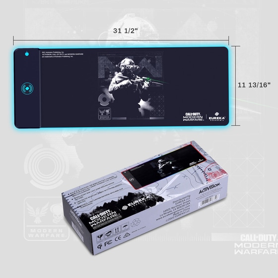 Eureka Ergonomic Call Of Duty Modern Warfare Gaming Mouse Pad XXL 800mm με RGB Φωτισμό Μαύρο image 2