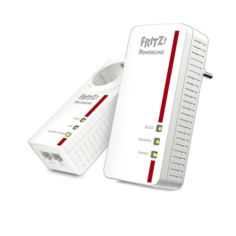 AVM Fritz! 1260E Powerline Διπλό Kit Ασύρματη Σύνδεση Passthrough Πρίζα Wi-Fi 5 με 2 Θύρες Ethernet