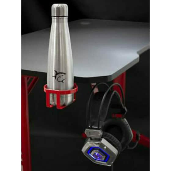 Γραφείο Gaming White Shark από Μοριοσανίδα 120x60cm - Μαύρο/Κόκκινο image 3