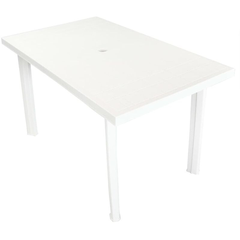 Τραπέζι Εξωτερικού Χώρου VidaXL από Πλαστικό 126x76x72 cm - Λευκό
