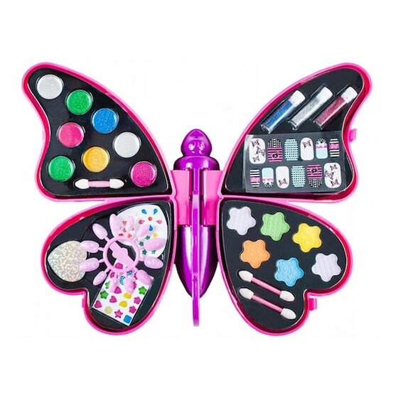 Παιδική Παλέτα Μακιγιάζ Make Up Με Σκιές Και Lip Gloss Σε Σχήμα Πεταλούδας, 34x27 Cm, Make Up Kit image 0