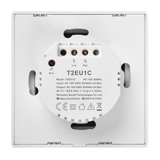 Sonoff Smart Διακόπτης Τχ-t2eu1c, Αφής, Wi-fi, Μονός, Λευκός image 1