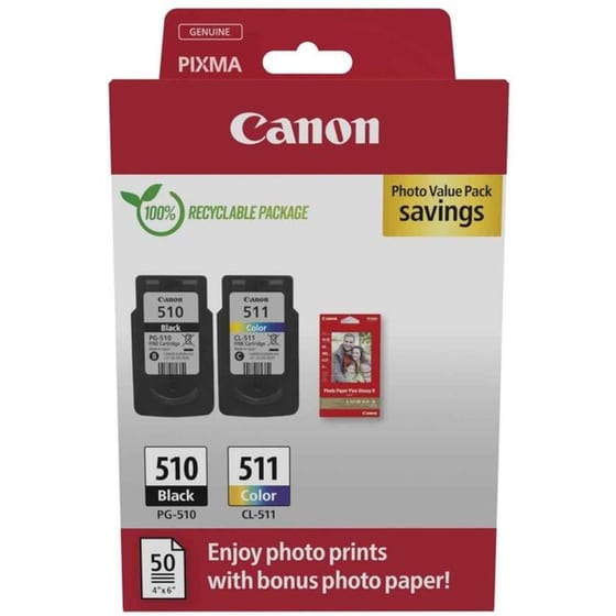 Canon Μελάνι Inkjet Pg-510/cl-511 Pvp (2970b017) (cancl-511pvp) image 0