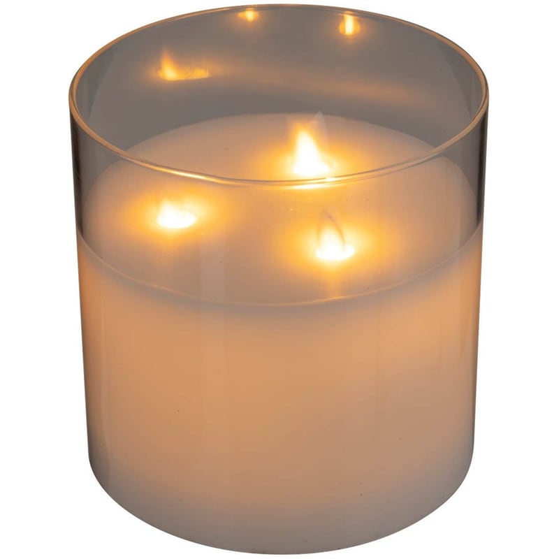 Διακοσμητικό Φωτιστικό Κερί LED Spitishop Γυάλινο Φ15 cm - Διάφανο