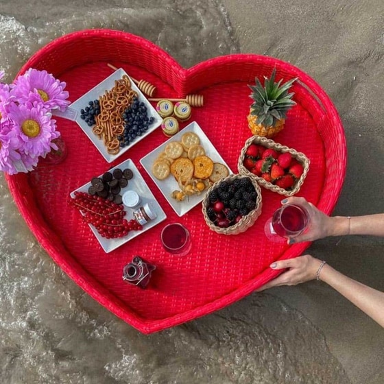 Δίσκος Πισίνας Floating Breakfast 80 cm Καρδιά- Κόκκινος image 2