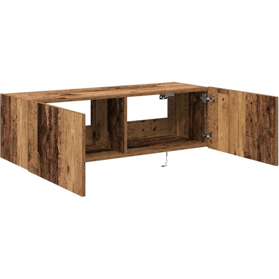 Έπιπλο Τηλεόρασης VidaXL Επιτοίχιο με LED 2 τμχ 100 x 35 x 31 cm - Παλαιωμένο Ξύλο image 6