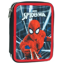 Κασετίνα Παραλληλόγραμμη Gim Spiderman Black City Διπλή