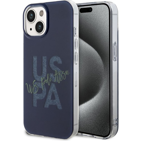 U.s. Polo Assn. Hard Case Iml Glitter Script – Θήκη Προστασίας Από Σιλικόνη Iphone 15 (navy – Ushcp15suglv) image 0