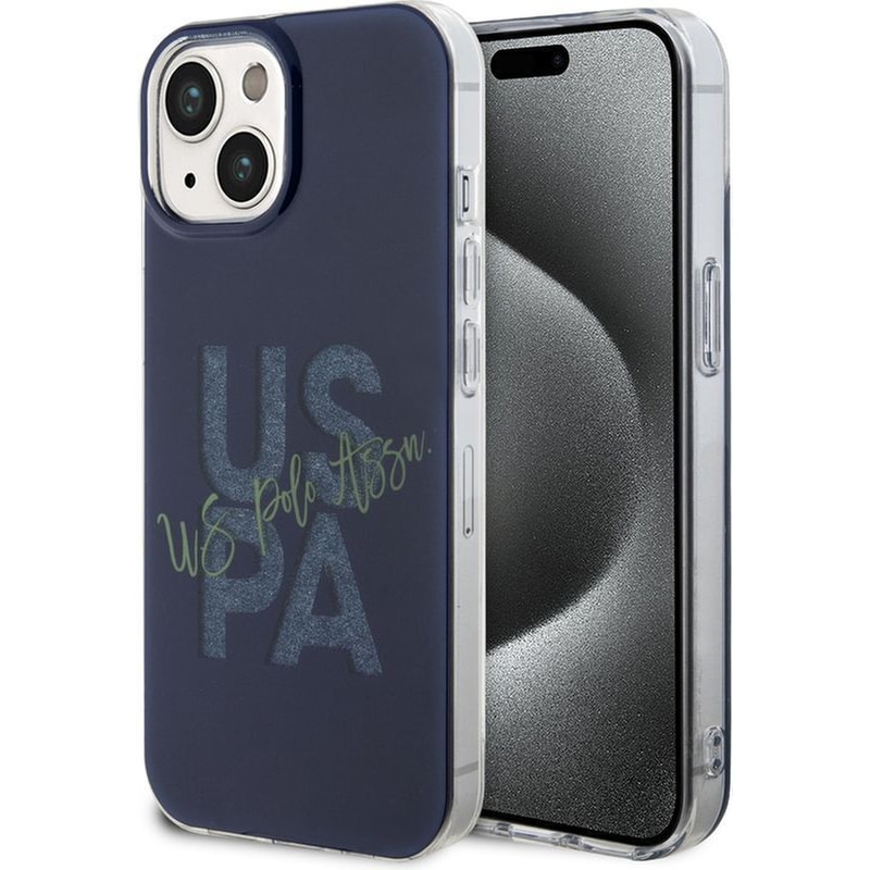 U.s. Polo Assn. Hard Case Iml Glitter Script – Θήκη Προστασίας Από Σιλικόνη Iphone 15 (navy – Ushcp15suglv) φωτογραφία