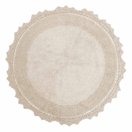 Πατάκι Μπάνιου Anna Riska Lace Στρογγυλό Βαμβακερό Φ60 cm - Εκρού