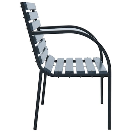 Παγκάκι Κήπου VidaXL από Ξύλο & Ατσάλι 120x59x76 cm - Γκρι image 3