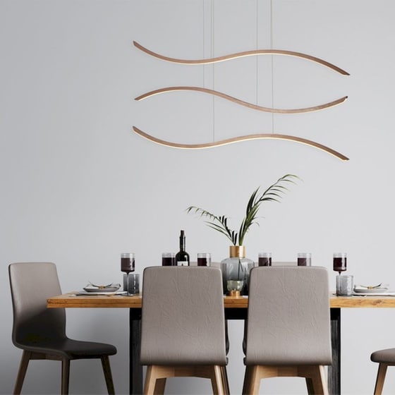 Φωτιστικό Οροφής Led Dimmable Homelighting Waves 77-8130 από Αλουμίνιο - Καφέ image 2