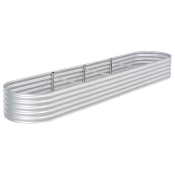 Vidaxl Ζαρντινιέρα Υπερυψωμένη Ασημί 400x80x44 Εκ. Γαλβανισμ. Χάλυβας image 0
