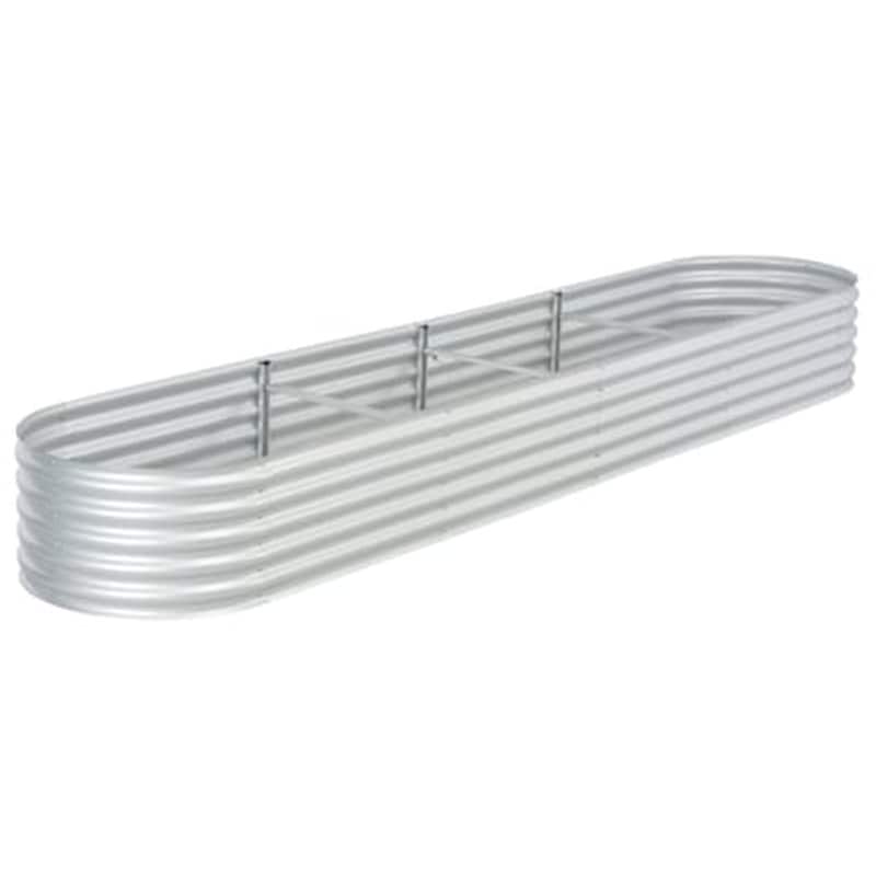VIDAXL Vidaxl Ζαρντινιέρα Υπερυψωμένη Ασημί 400x80x44 Εκ. Γαλβανισμ. Χάλυβας