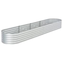 Vidaxl Ζαρντινιέρα Υπερυψωμένη Ασημί 400x80x44 Εκ. Γαλβανισμ. Χάλυβας