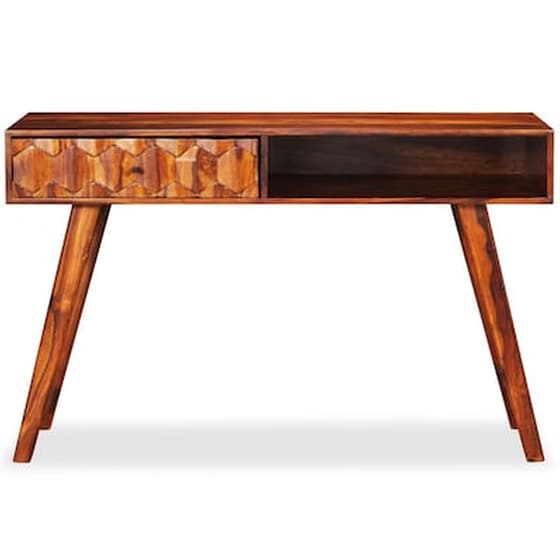 Γραφείο Μελέτης VidaXL από Μασίφ Ξύλο Sheesham 118x50cm - Καφέ Σκούρο image 3