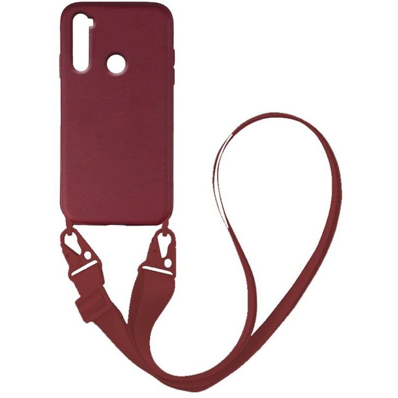 Θήκη Xiaomi Redmi Note 8T - Sonique Carryhang Liquid Silicone Strap - Μπορντό