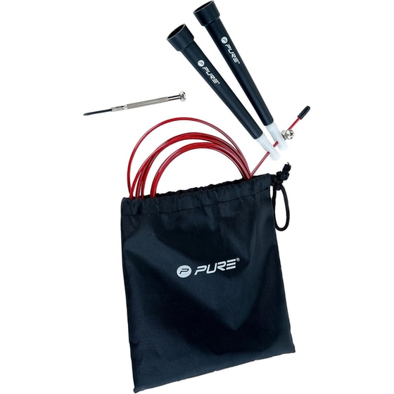 Σχοινάκι Γυμναστικής Pure2Improve Speed Rope 285 cm - Κόκκινο/ Μαύρο image 3