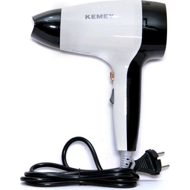 KEMEΙ KM-6836 Σεσουάρ Μαλλιών 1800W Λευκό-Μαύρο