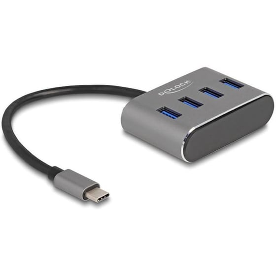 Delock 63223 USB Hub USB 3.2 με  4 θύρες - Γκρι image 0