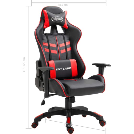 Gaming Καρέκλα VidaXL από Τεχνητό Δέρμα - Μαύρη/Κόκκινη image 8