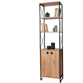 Βιβλιοθήκη 24Mall Masa Atlantic Pine από Μοριοσανίδα/Μέταλλο 49x30x180 cm - Μαύρο/Καφέ