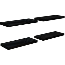 Ράφια Τοίχου VidaXL από MDF 60x23.5x3.8 cm 4 Τμχ - Μαύρο