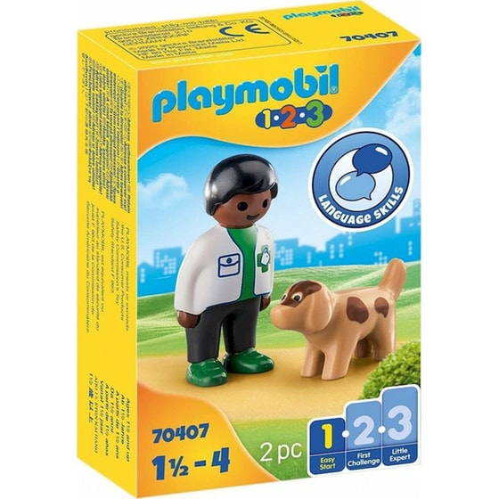 PLAYMOBIL® 1·2·3 Κτηνίατρος με Σκυλάκι (70407) image 0