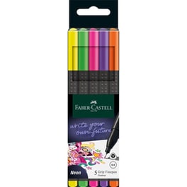 Μαρκαδόροι Γραφής Faber Castell Grip Finepen Neon 0.2 mm (5 Τεμάχια)