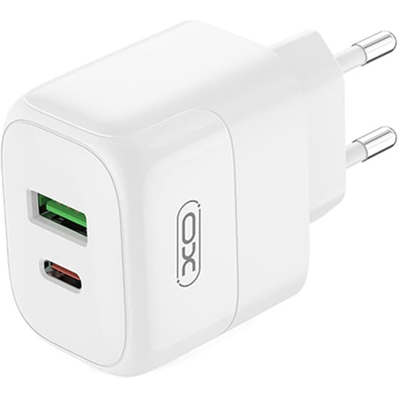 XO Φορτιστής L137 USB-C/USB-A Λευκό image 1