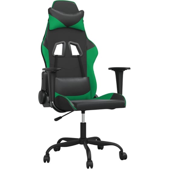 Καρέκλα Gaming VIDAXL 345402 με Ρυθμιζόμενα Μπράτσα από Τεχνητό Δέρμα - Μαύρο image 0