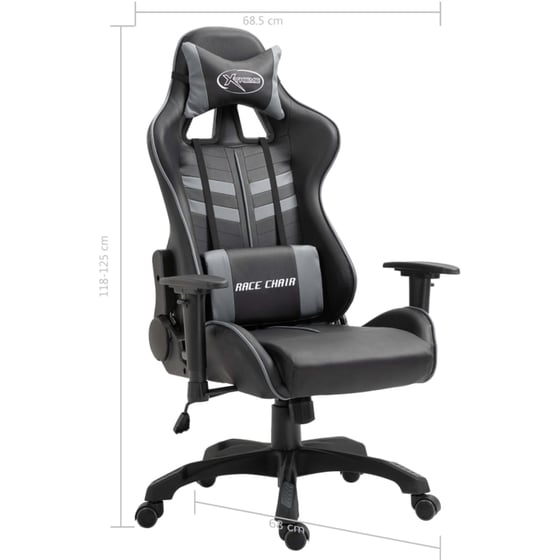 Gaming Καρέκλα VidaXL από Τεχνητό Δέρμα - Μαύρη/Γκρι image 8