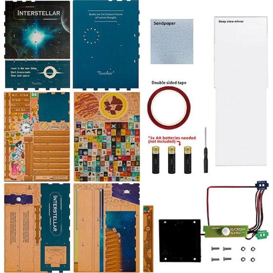 DIY 3D Puzzle Book Nook Kit Βιβλιοστάτης - Interstellar image 2