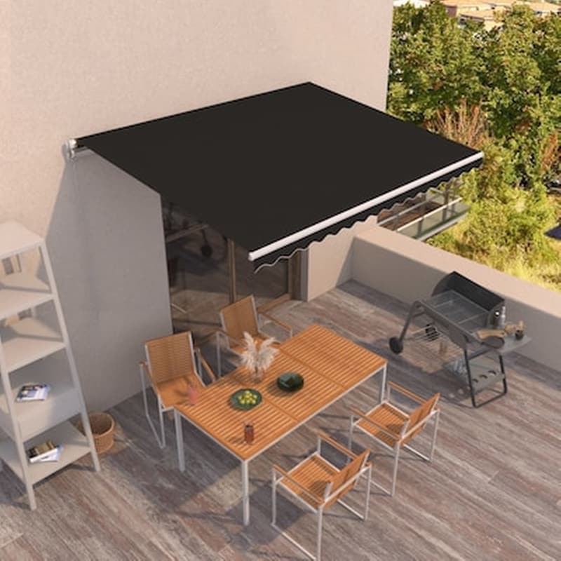 Vidaxl Τέντα Συρόμενη Χειροκίνητη Ανθρακί 450 X 350 Εκ.